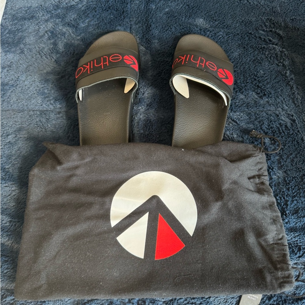 Ethik Black Slide Sandals for Men